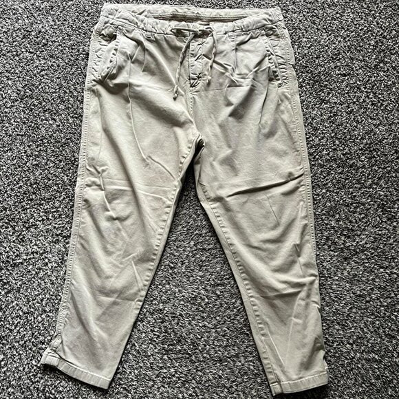 Tan Zara Straight Leg Trousers, Men's XL, Drawstring Pants - Picture 3 of 5